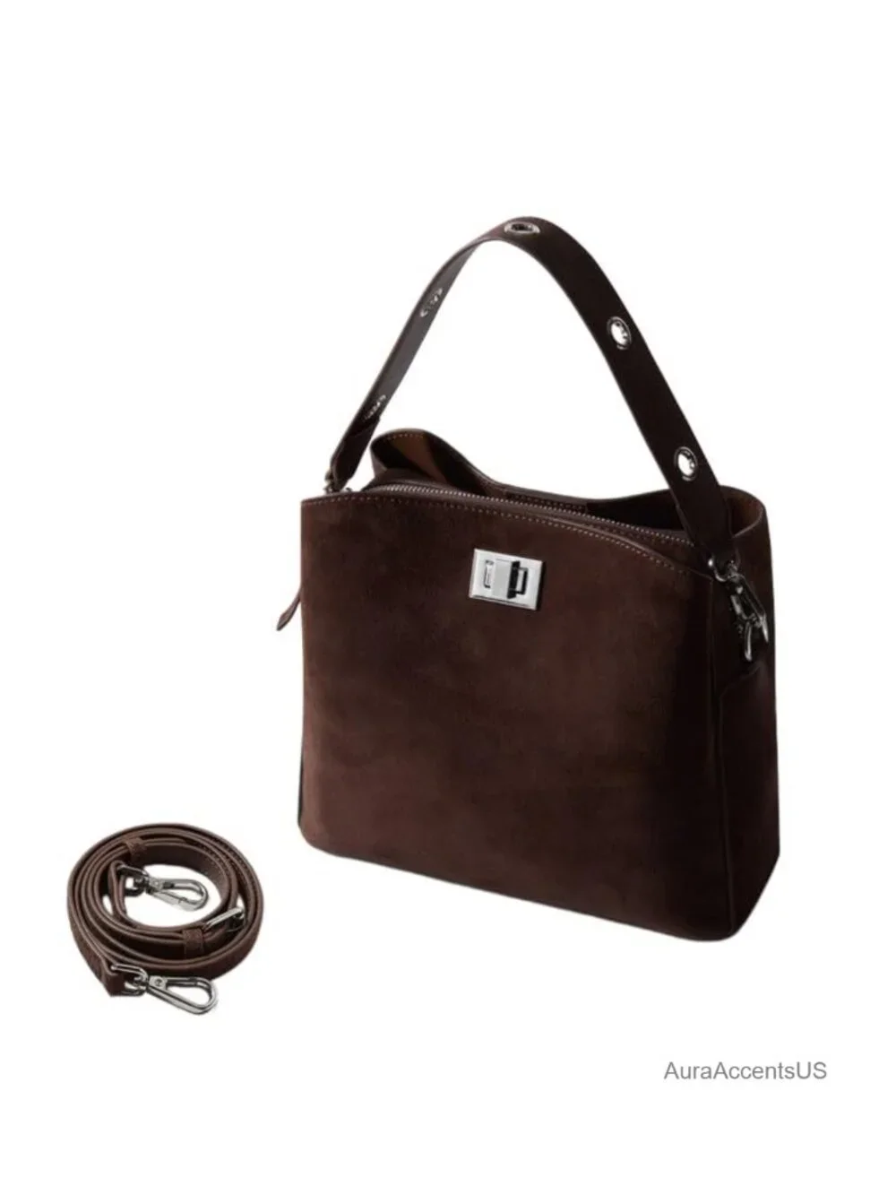 Genuine Leather Suede Hobo Bag Slouchy Shoulder Crossbody Tote